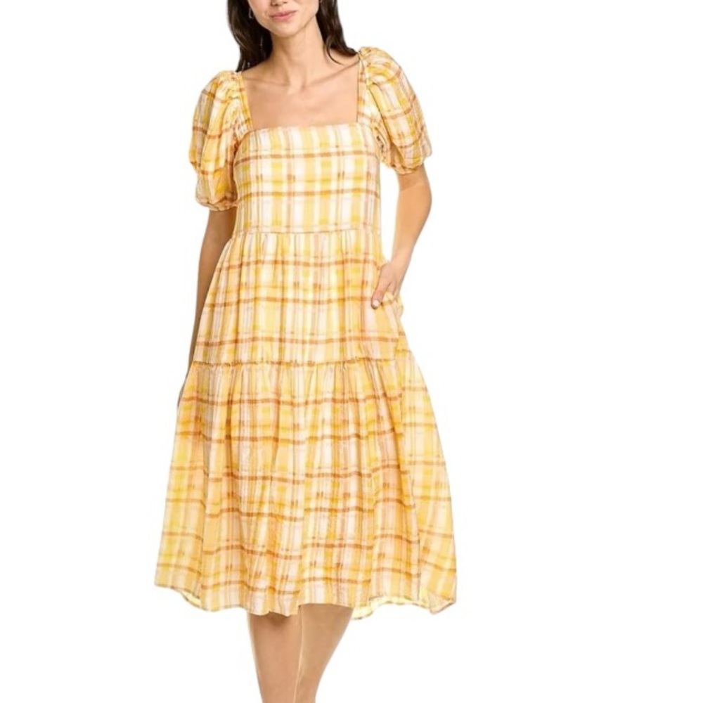 NWOT ASTR The Label Ilana Puff Sleeve Midi Dress